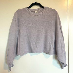 Garage Lavender Crop Sweater with Balloon Sleeves